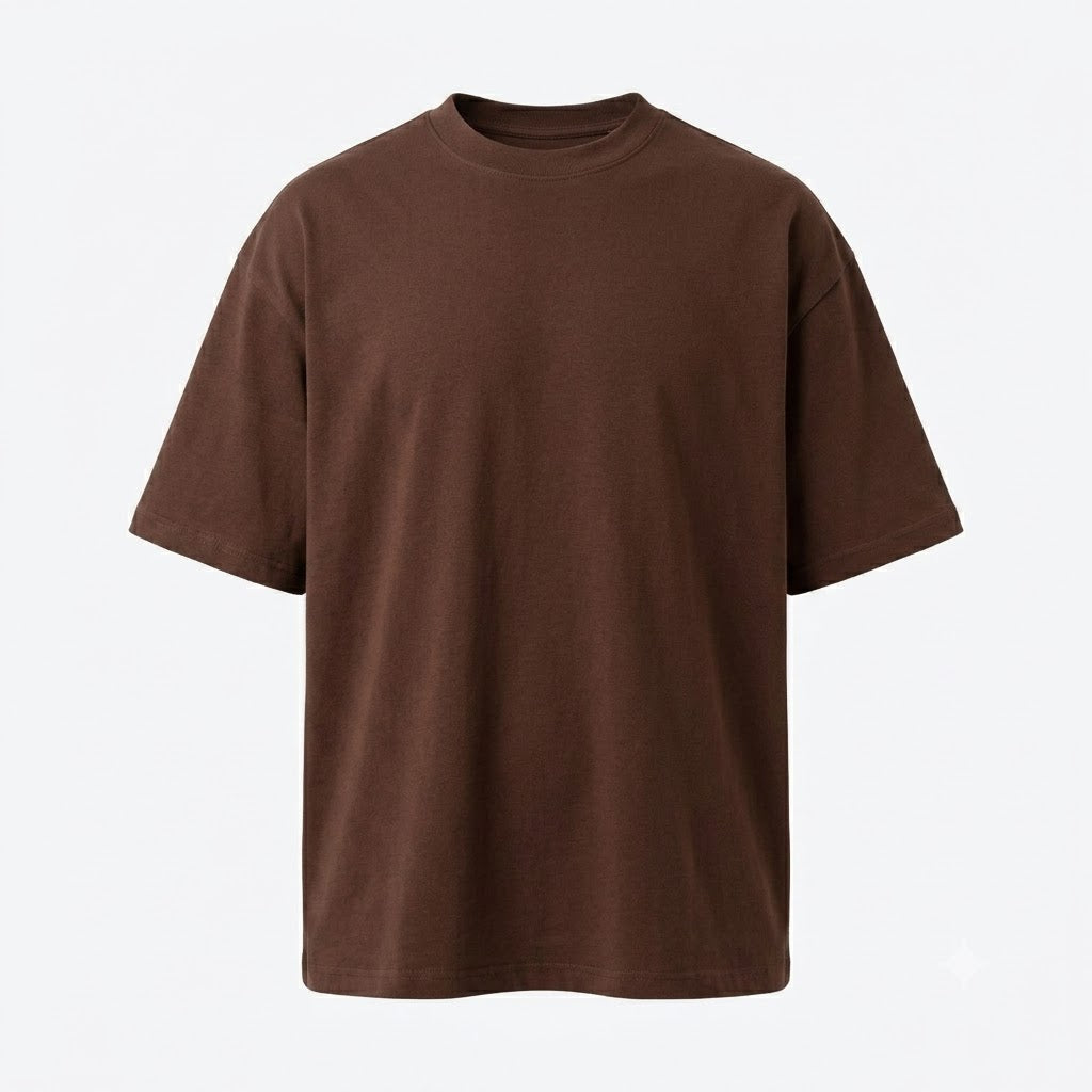 Heavyweight Chocolate Brown Oversized Crewneck T-Shirt
