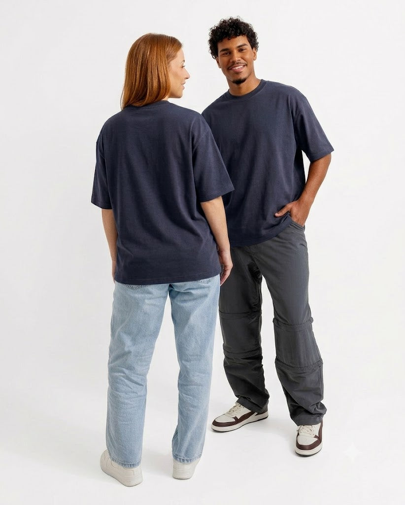 Heavyweight Pearl Blue Oversized Crewneck T-Shirt