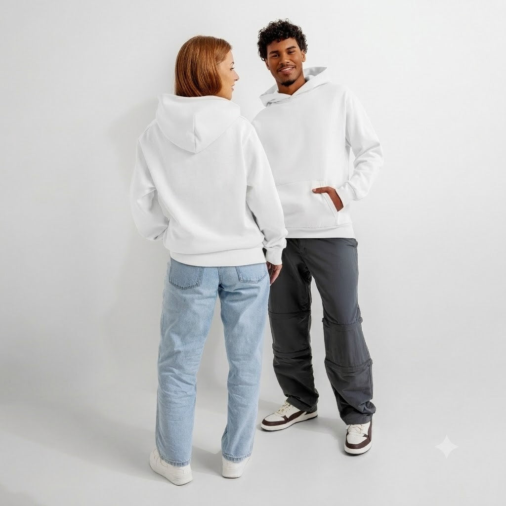 Gauge White Oversized Hoodie