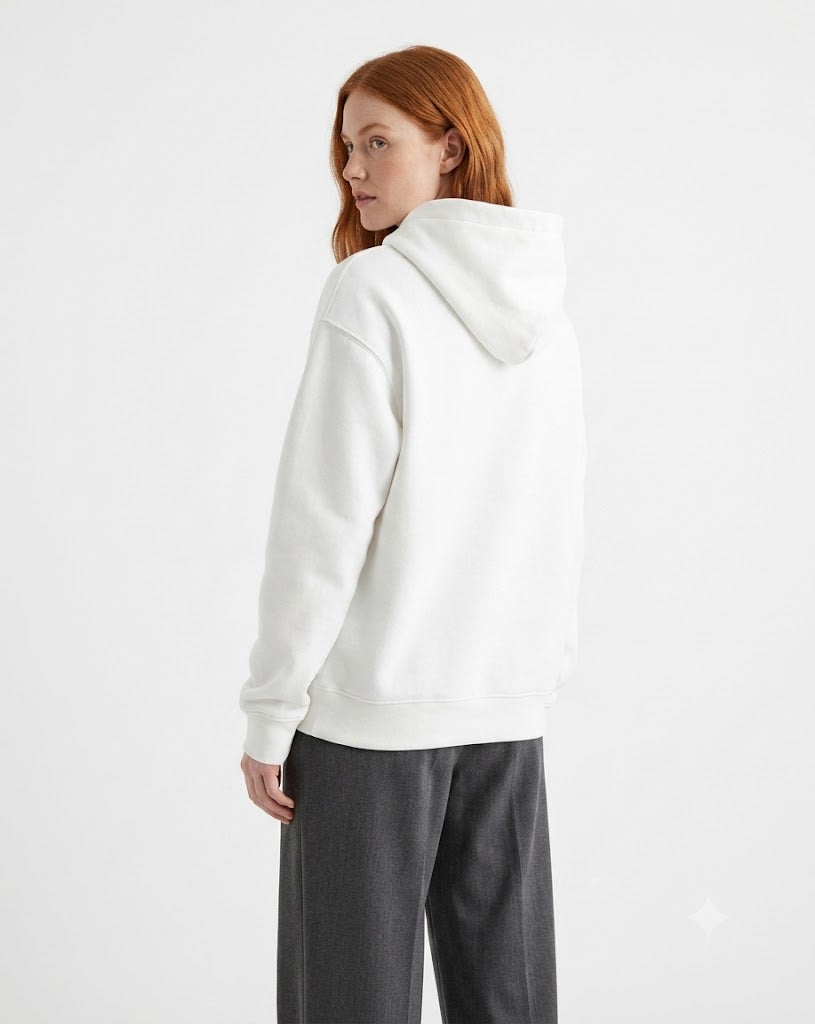 Gauge White Oversized Hoodie