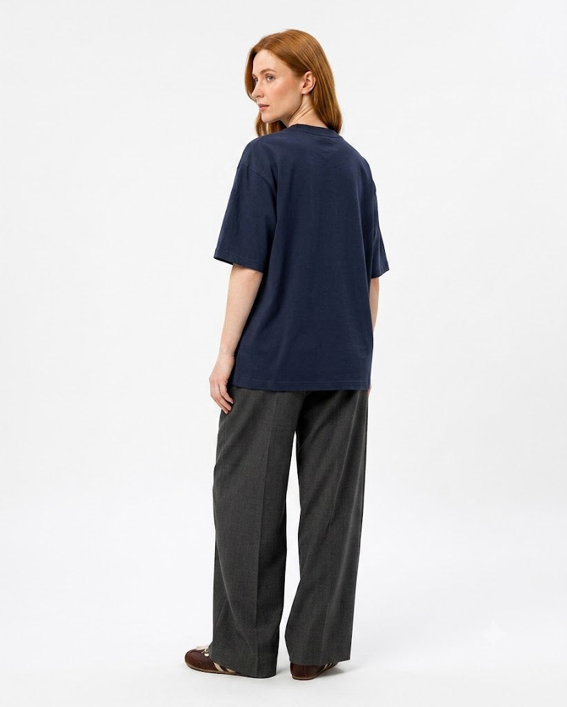 Heavyweight Pearl Blue Oversized Crewneck T-Shirt