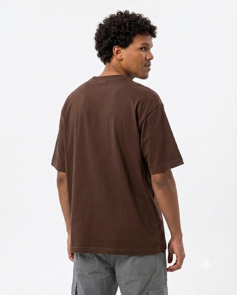 Heavyweight Chocolate Brown Oversized Crewneck T-Shirt