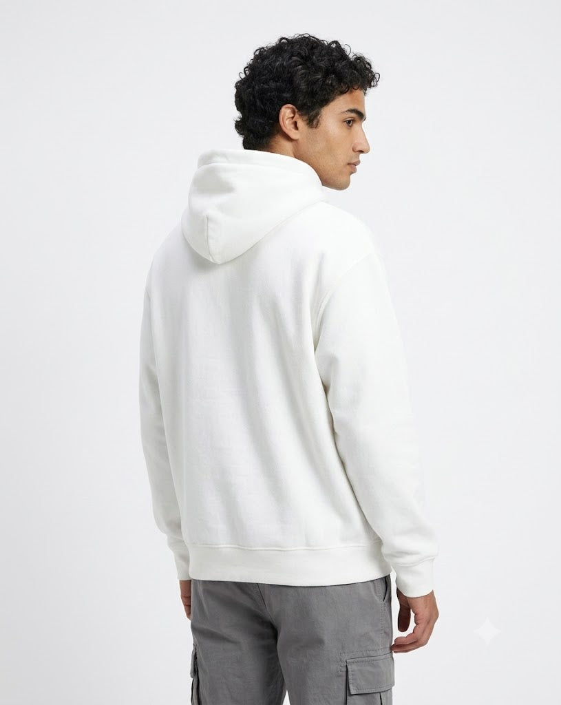 Gauge White Oversized Hoodie