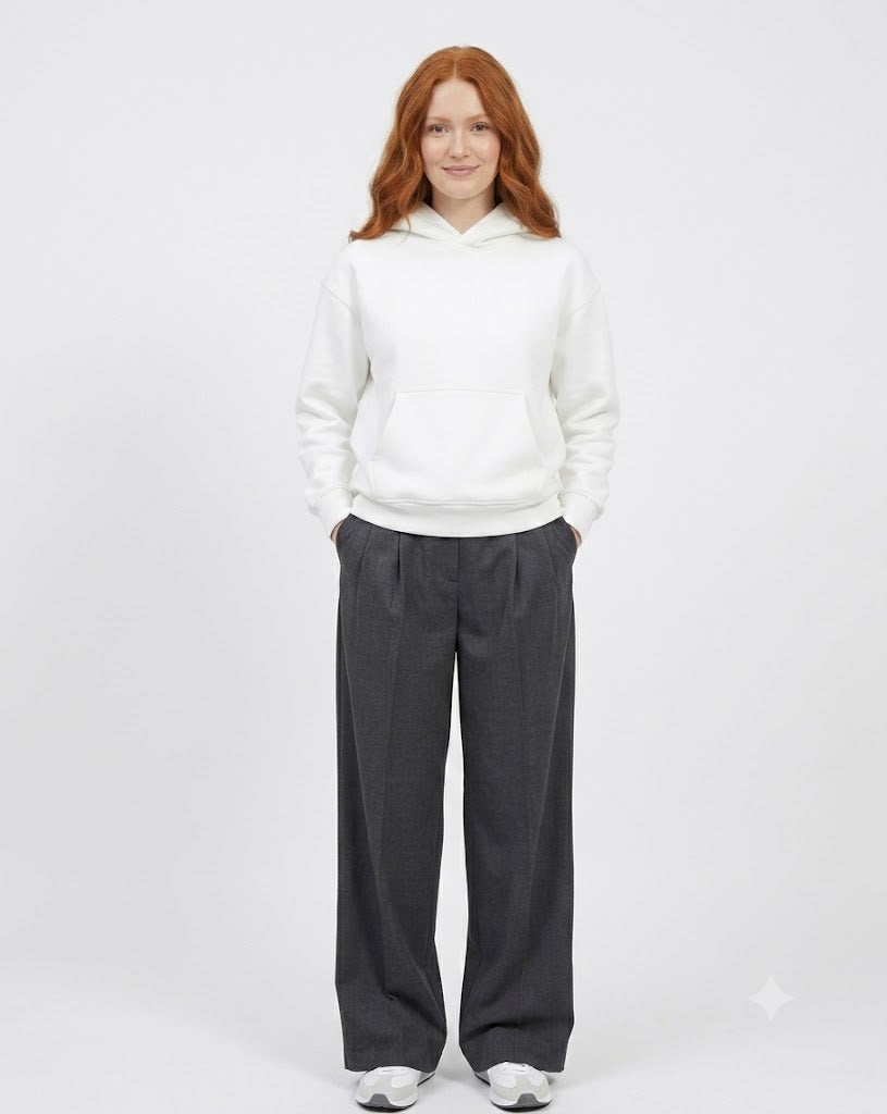 Gauge White Oversized Hoodie